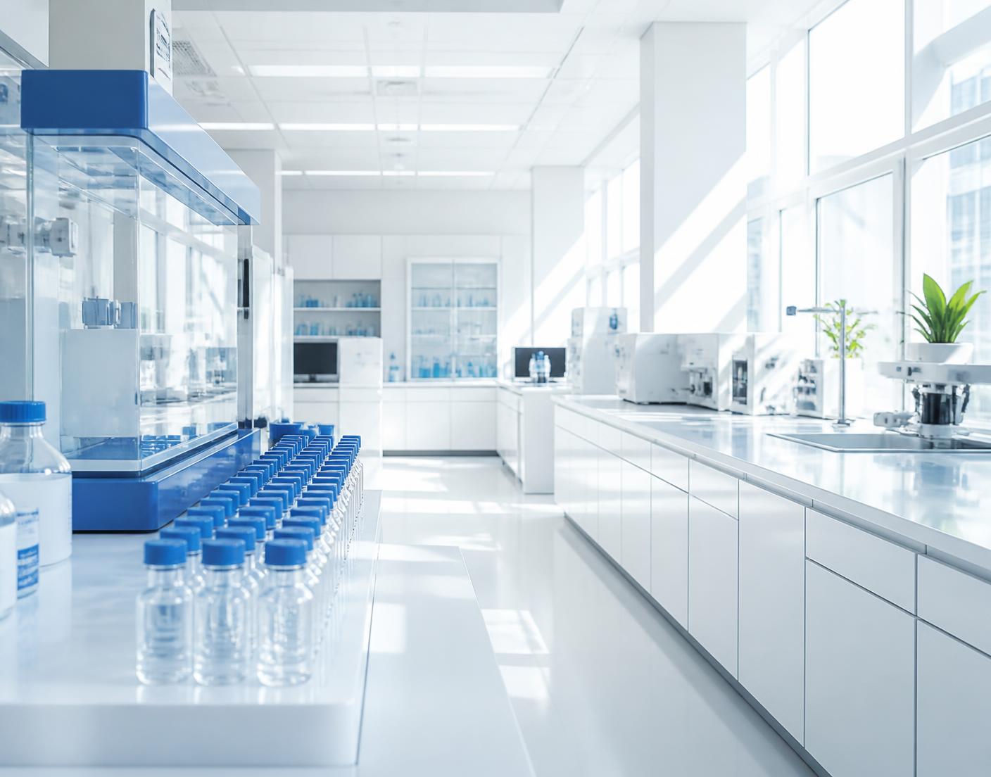 Clean laboratory bench used for batch release testing